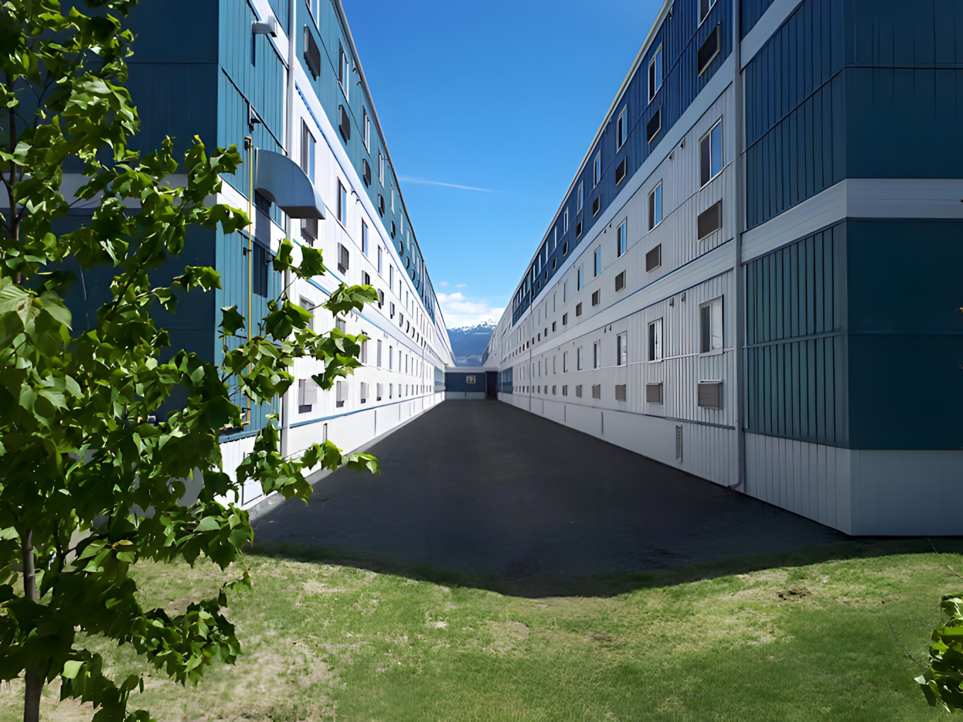 cedar-valley-lodge-dormitories-grassy-patch-springtime